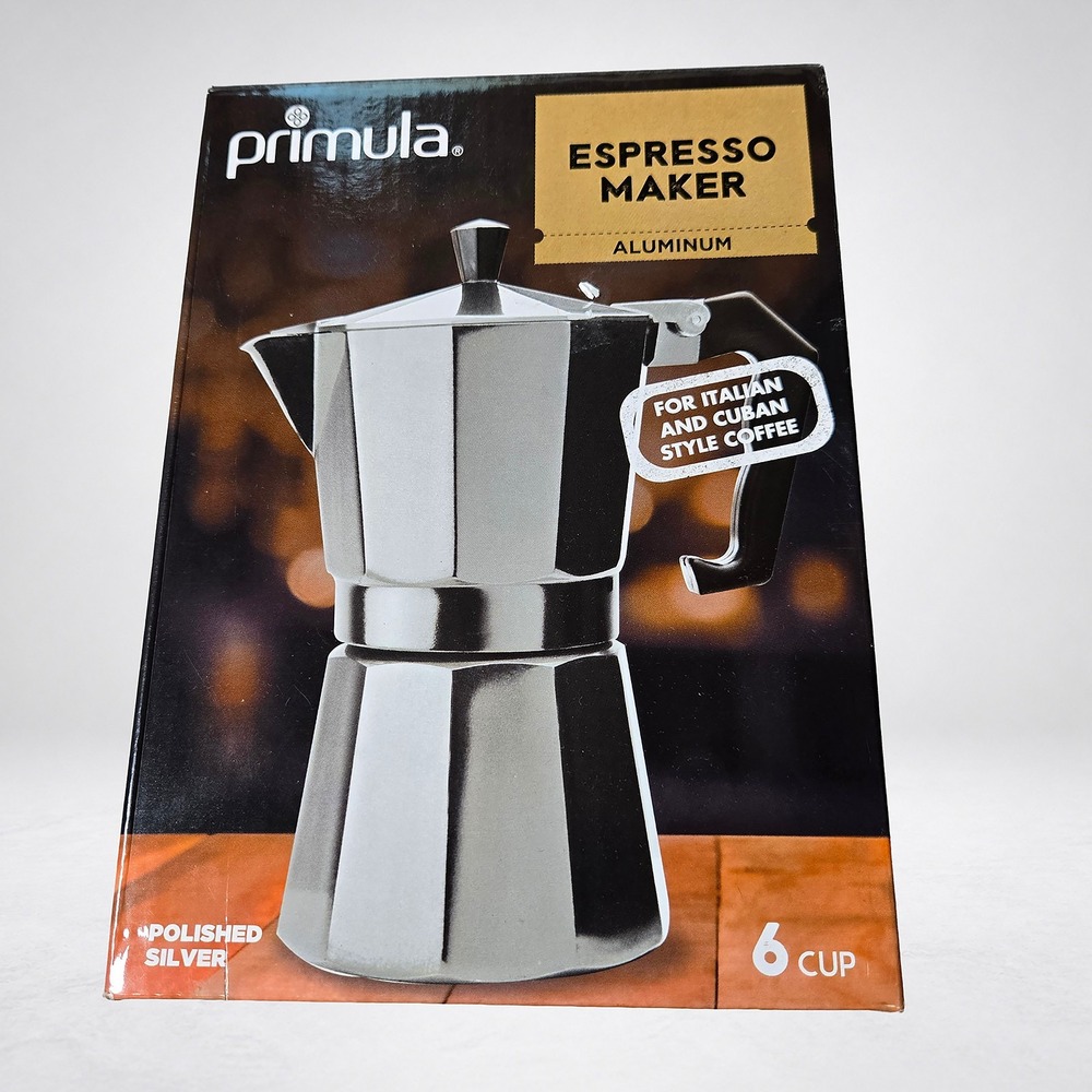 Primula Espresso Maker Unisex 6 Cup Silver Excellent Aluminum Moka Pot PES-3306